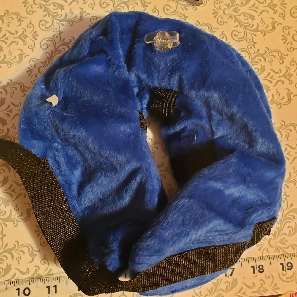 Protective Inflatable Dog Collar Size Medium Post Surgery Soft Outer Cover Blue